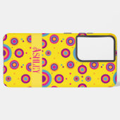 かわいいパーソナライズされた名前イエロー抽象芸術 SAMSUNG GALAXYケース (左側面)