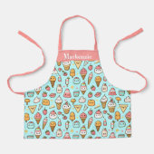 かわいいパーソナライズされた夏のアイスクリーム甘い子供たち エプロン (正面)
