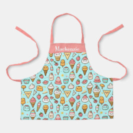 かわいいパーソナライズされた夏のアイスクリーム甘い子供たち エプロン
