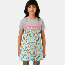 かわいいパーソナライズされた夏のアイスクリーム甘い子供たち エプロン