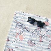 かわいいパーソナライズされた夏期おもしろい ビーチタオル (インサイチュ)