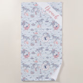 かわいいパーソナライズされた夏期おもしろい  ビーチタオル (正面)