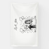 かわいいパーソナライズされた夫婦 横断幕 (縦)