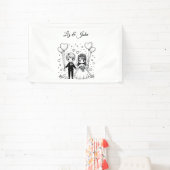 かわいいパーソナライズされた夫婦 横断幕 (インサイチュ)