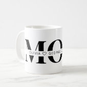 かわいいパーソナライズされた子の名前ママ コーヒーマグカップ (正面左)