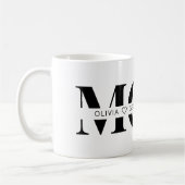 かわいいパーソナライズされた子の名前ママ コーヒーマグカップ (左)