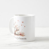 かわいいパーソナライズされた子猫とハート コーヒーマグカップ (正面左)