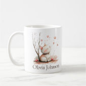 かわいいパーソナライズされた子猫とハート コーヒーマグカップ (左)