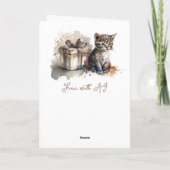 かわいいパーソナライズされた子猫と誕生日プレゼント カード (裏面)