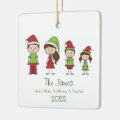 かわいいパーソナライズされた家族クリスマスセラミック装飾品 セラミックオーナメント (左)