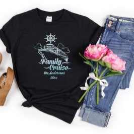 かわいいパーソナライズされた家族向けクルーズ船家族旅行 Tシャツ