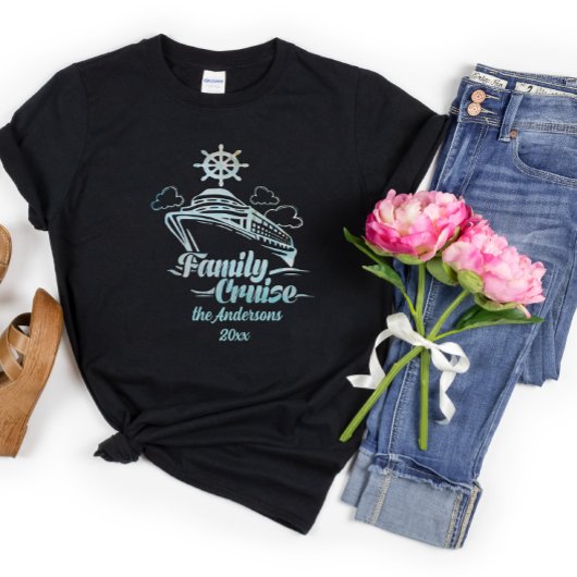 かわいいパーソナライズされた家族向けクルーズ船家族旅行 Tシャツ