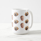 かわいいパーソナライズされた家族顔2枚の写真マグカップ コーヒーマグカップ (正面右)