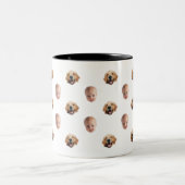 かわいいパーソナライズされた家族顔2枚の写真マグカップ ツートーンマグカップ (中央)