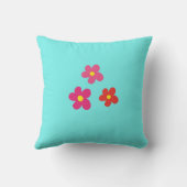 かわいいパーソナライズされた小さなフクロウピンクの花 クッション (裏面)