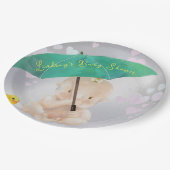 かわいいパーソナライズされた小さな水色の赤ちゃんシャワー ペーパープレート (アングル)