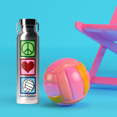 かわいいパーソナライズされた平和ラブバレーボール選手 ウォーターボトル