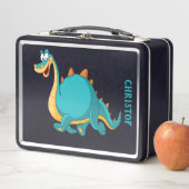 かわいいパーソナライズされた恐竜 メタルランチボックス (インサイチュ)