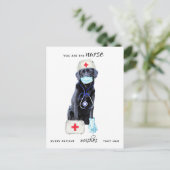 かわいいパーソナライズされた愛犬ナース週間 シーズンポストカード (スタンド正面)