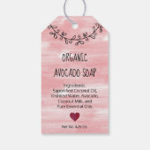 かわいいパーソナライズされた手作りラブピンクの水色 ギフトタグ (裏面)