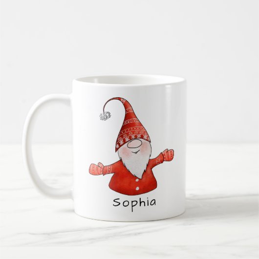 かわいいパーソナライズされた格言レッドクリスマス コーヒーマグカップ (左)