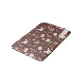 かわいいパーソナライズされた森の動物のパターン バスマット (アングル)