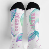 かわいいパーソナライズされた水彩人魚 ソックス (上部)