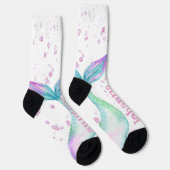 かわいいパーソナライズされた水彩人魚 ソックス (右)