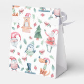 かわいいパーソナライズされた水彩華クリスマス フェイバーボックス (裏面サイド)