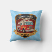 かわいいパーソナライズされた消防士バッジパーソナライズされた クッション (裏面)