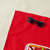 かわいいパーソナライズされた消防車の子供の写真 ビーチタオル (インサイチュ)