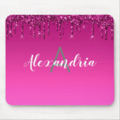 かわいいパーソナライズされた滴下グリッター マウスパッド (正面)