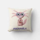 かわいいパーソナライズされた漫画Axolotl クッション (正面)