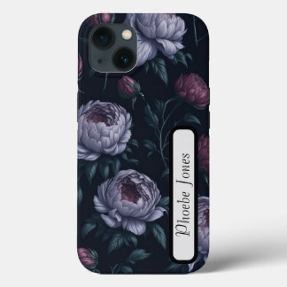かわいいパーソナライズされた牡丹ブラックアップルiPhone 13 ca iPhone 13ケース