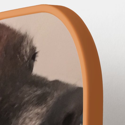 かわいいパーソナライズされた犬の写真 ピックルボールラケット (左詳細)