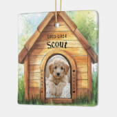 かわいいパーソナライズされた犬の記念碑 セラミックオーナメント (左)