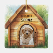 かわいいパーソナライズされた犬の記念碑 セラミックオーナメント (裏面)