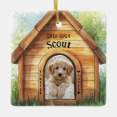 かわいいパーソナライズされた犬の記念碑 セラミックオーナメント (正面)