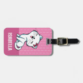 かわいいパーソナライズされた猫のラゲッジタグ ラゲッジタグ (正面横)