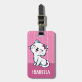 かわいいパーソナライズされた猫のラゲッジタグ ラゲッジタグ (正面縦)