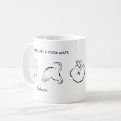 かわいいパーソナライズされた猫ヨガマット コーヒーマグカップ (正面左)