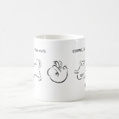 かわいいパーソナライズされた猫ヨガマット コーヒーマグカップ (中央)