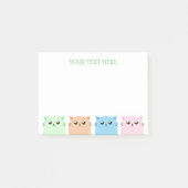 かわいいパーソナライズされた猫好き ポストイット (正面)