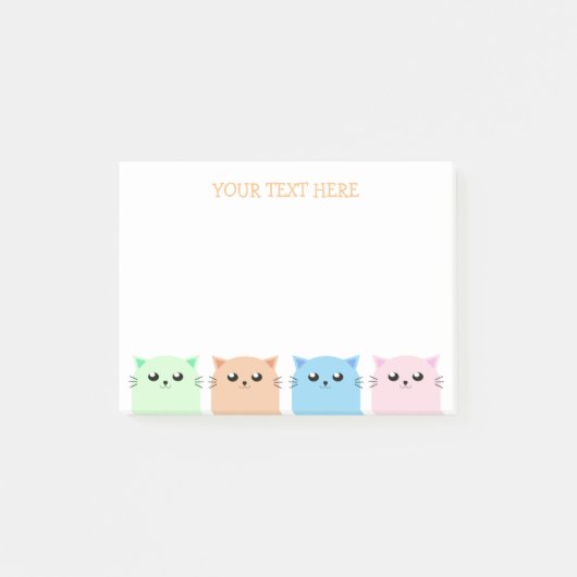 かわいいパーソナライズされた猫好き ポストイット (正面)