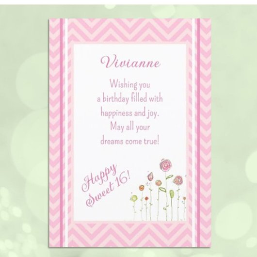 かわいいパーソナライズされた甘い16誕生日カード カード