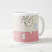 かわいいパーソナライズされた白ネズミアットホーム ジャンボコーヒーマグカップ (正面右)