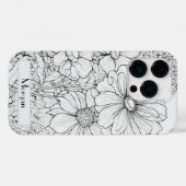 かわいいパーソナライズされた白フローラ野草 Case-Mate iPhoneケース (裏面 (横))