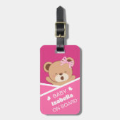 かわいいパーソナライズされた眠いベビーベアーラゲッジタグ ラゲッジタグ (正面縦)