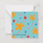 かわいいパーソナライズされた花 ノートカード (正面)