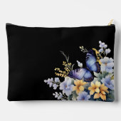 かわいいパーソナライズされた蝶とワイルドフラワー アクセサリーポーチ (裏面)